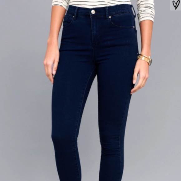 NWT Lulus Monica Dark Wash High Waist Skinny Jeans - Picture 4 of 8